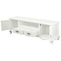 ELODIE SOLID MAHOGANY ETU/TV UNIT 2 DOORS 2 DRAWERS WHITE 168CM - MyChocolateWood