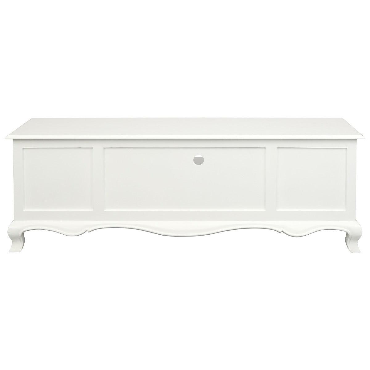ELODIE SOLID MAHOGANY ETU/TV UNIT 2 DOORS 2 DRAWERS WHITE 168CM - MyChocolateWood