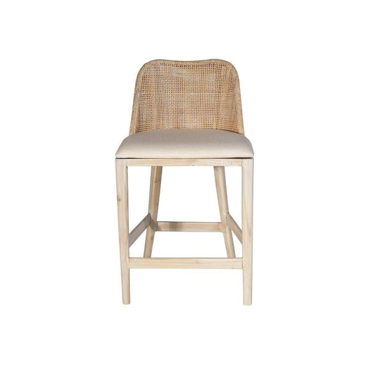 LANCASTER HAMPTONS RATTAN COUNTER STOOL IN WHITE WASH ON WEAVE/LEG - MyChocolateWood