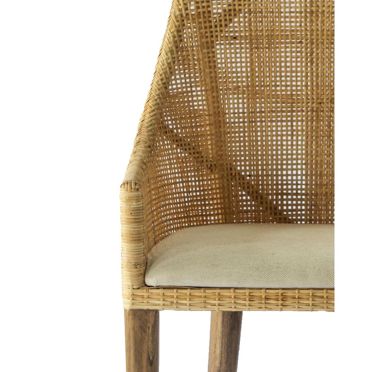 JENALLI HAMPTONS RATTAN DINING CHAIR/ LOUNGE CHAIR IN NATURAL