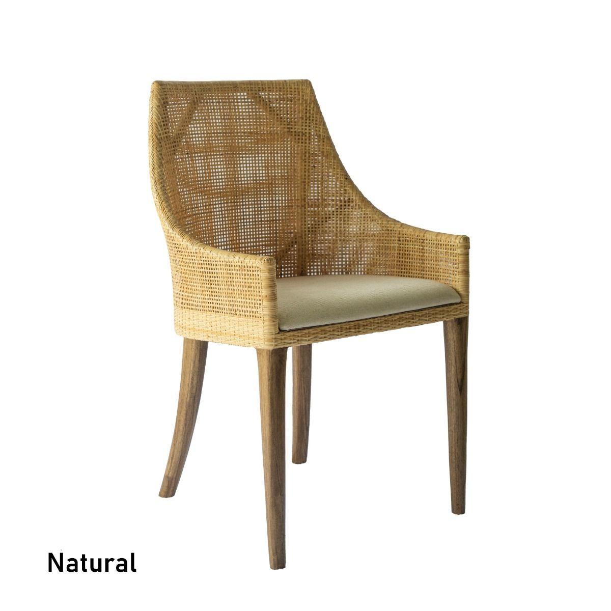 JENALLI HAMPTONS RATTAN DINING CHAIR/ LOUNGE CHAIR IN NATURAL