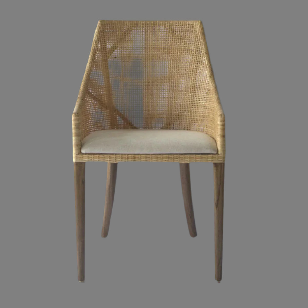 JENALLI HAMPTONS RATTAN DINING CHAIR/ LOUNGE CHAIR IN NATURAL