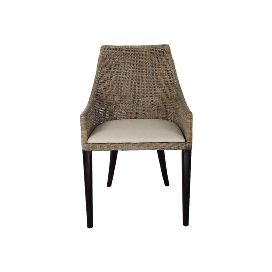 JENALLI HAMPTONS RATTAN DINING CHAIR/ LOUNGE CHAIR IN SMOKED GREYWASH - MyChocolateWood