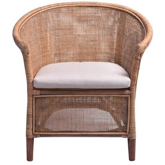 KARLA RATTAN ARMCHAIR LOUNGE CHAIR HONEY BROWN - MyChocolateWood