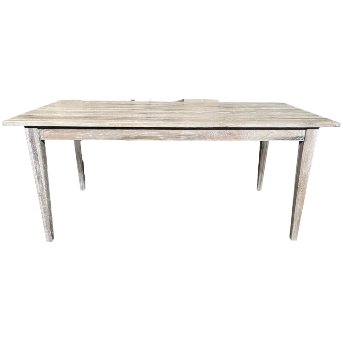 HAMPTONS SOLID OAK STYLE DINING TABLE IN WHITEWASH COLOUR 180CM - MyChocolateWood