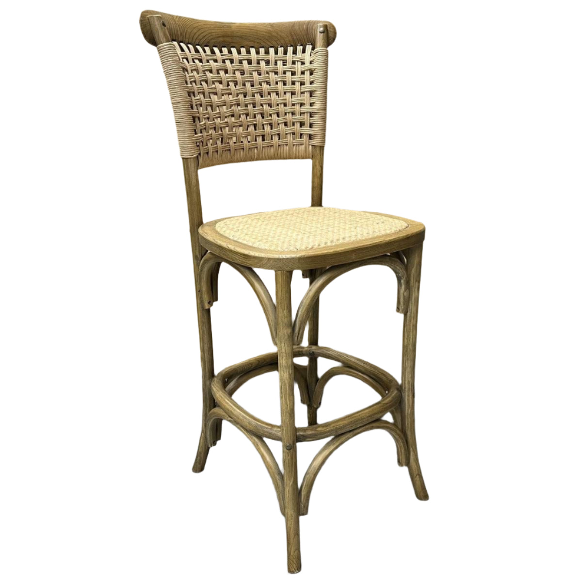EIFFEL BAR STOOL IN ELM WOOD IN ANTIQUE NATURAL COLOUR - MyChocolateWood