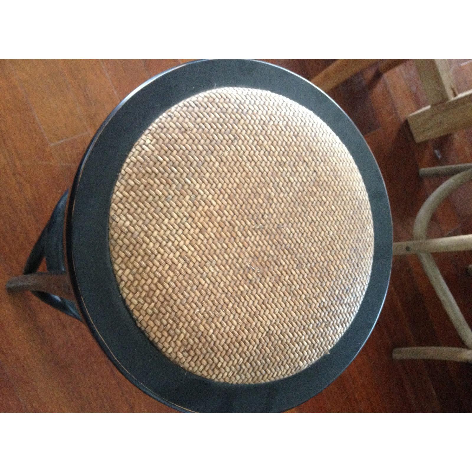 MELROSE OAK BAR STOOL IN BLACK 65CM HIGH - MyChocolateWood