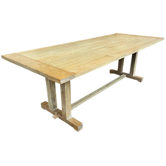 ATHENS RECYCLED ELM TRESTLE DINING TABLE 184CM - MyChocolateWood