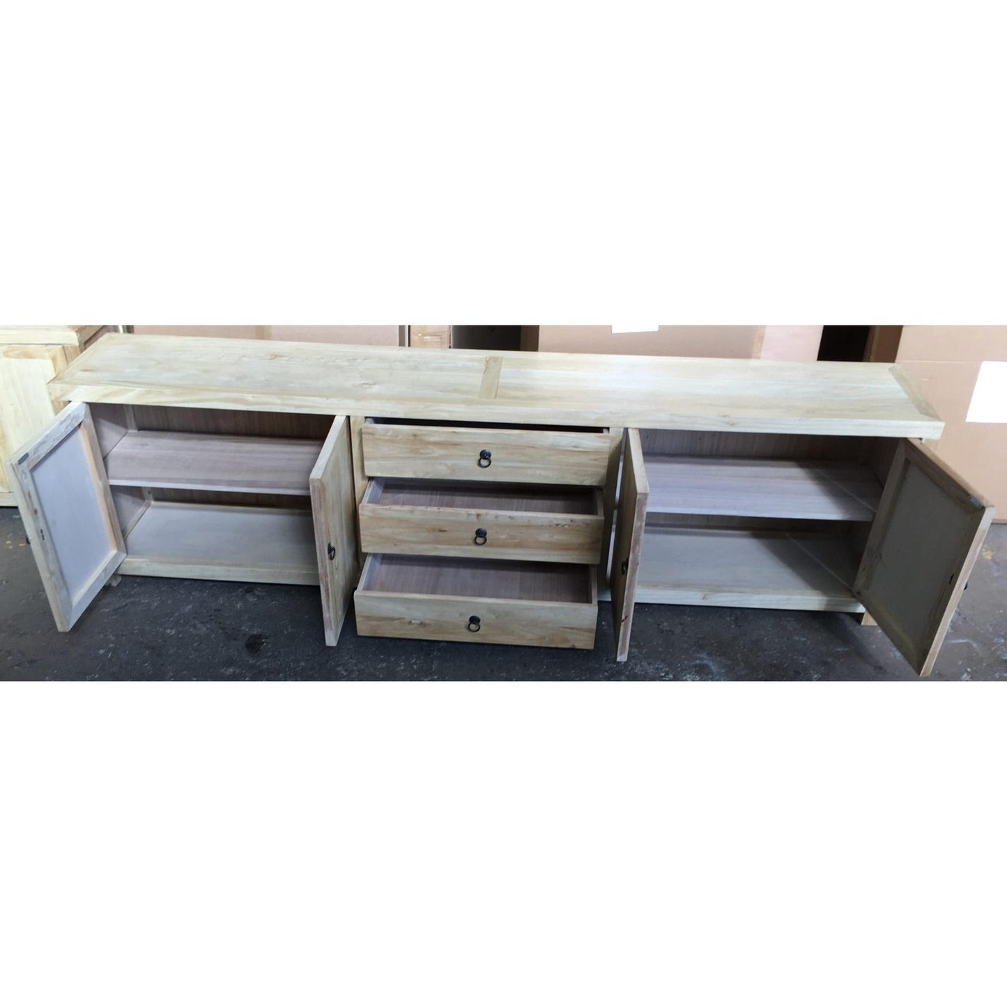 SHULI RECLAIMED ELM CHINESE ANTIQUE REPRODUCTION TV UNIT 250CM - MyChocolateWood