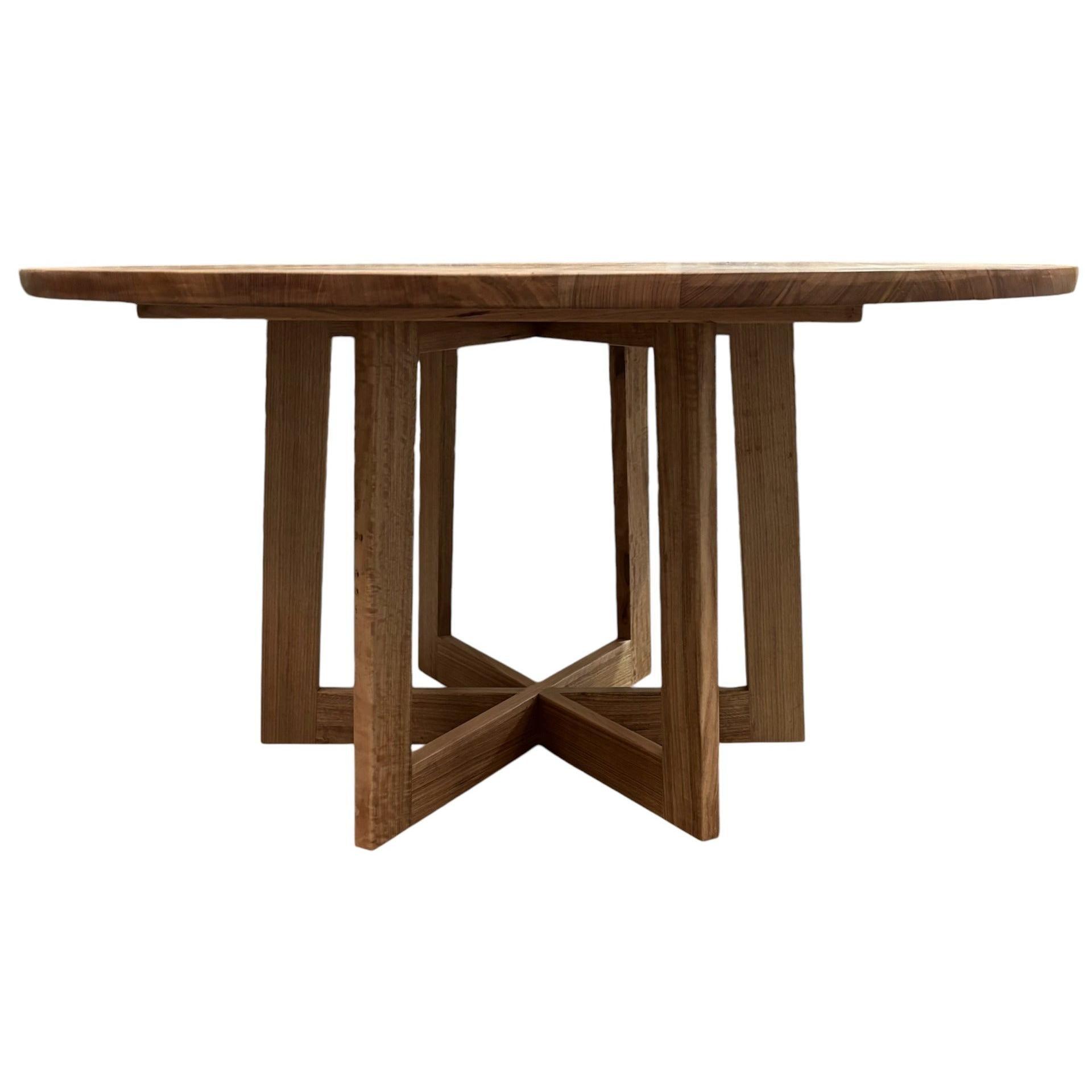 TORRENT ROUND DINING TABLE IN SOLID TASSIE OAK 180CM - CUSTOM MADE - MyChocolateWood