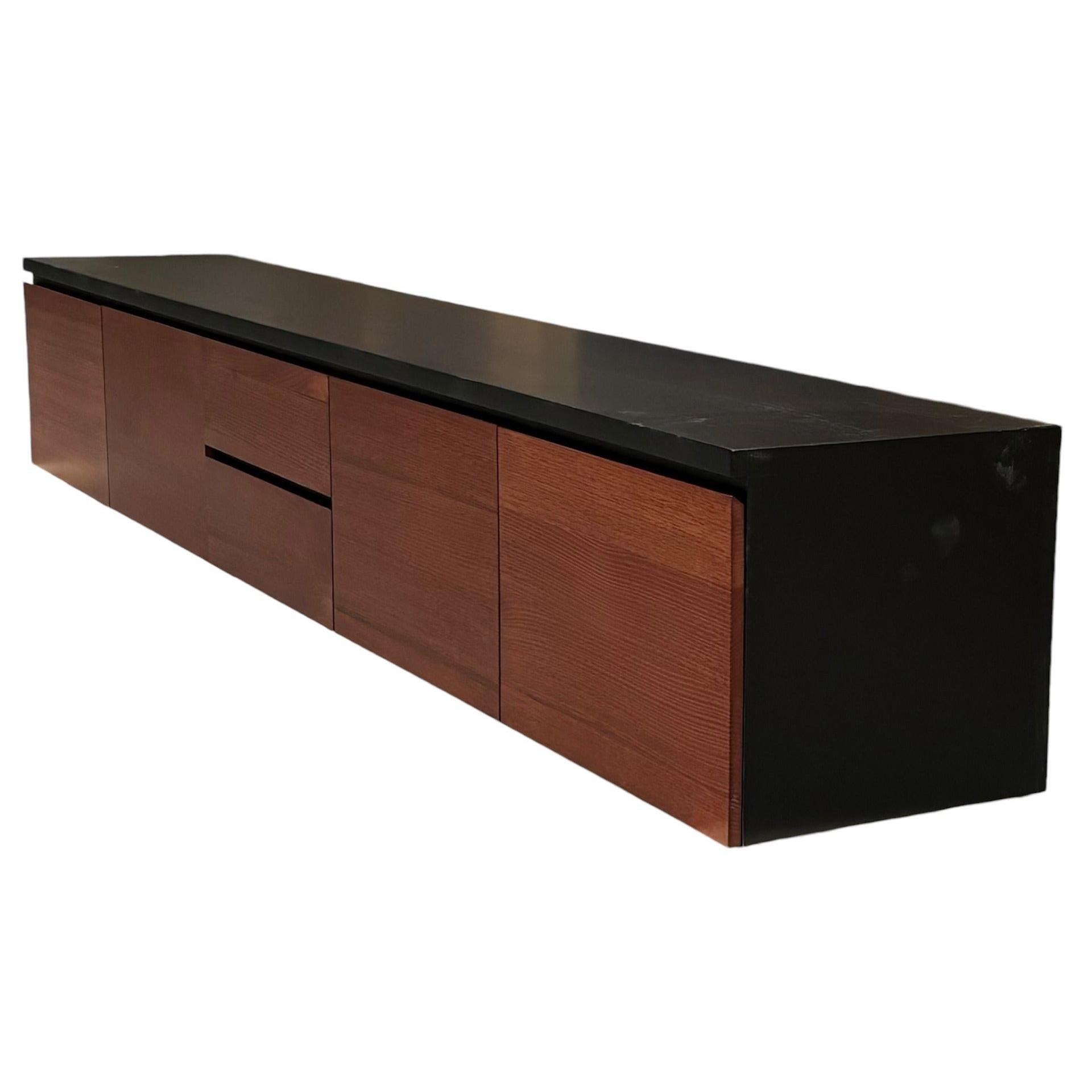 LAVADA CUSTOM MADE WALLMOUNTED TV/ENTERTAINMENT UNIT IN SOLID TASSIE OAK 4 DOORS & 2 DRAWERS - MyChocolateWood