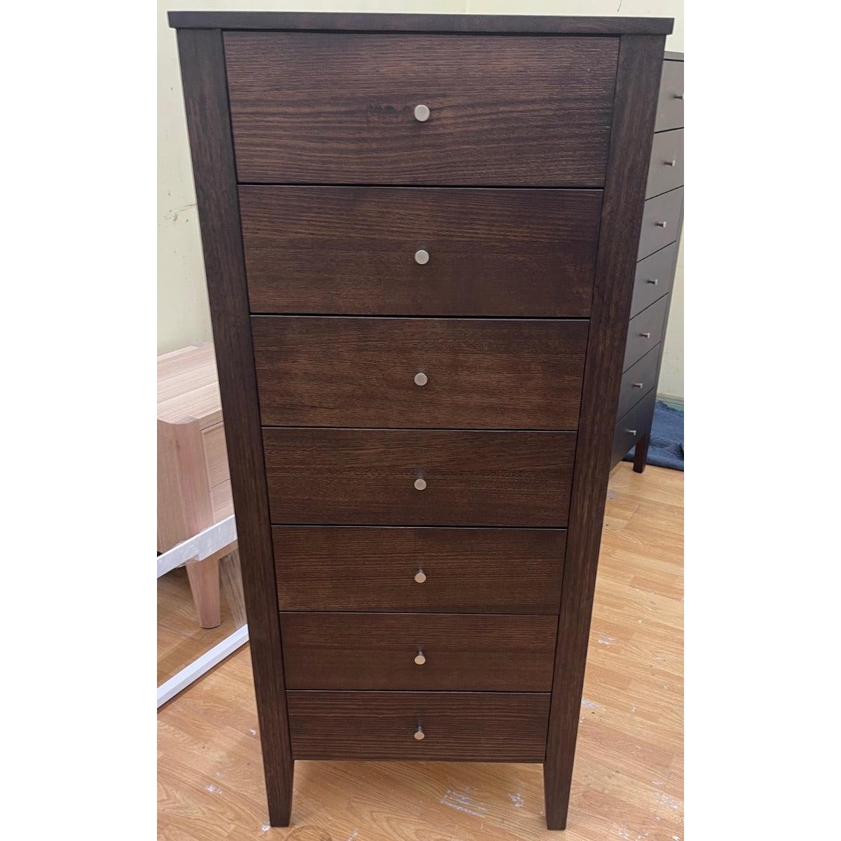 DYLAN TASSIE OAK 7 DRAWERS NARROW TALLBOY IN CHOCOLATE AUSTRALIAN MADE TO ORDER - MyChocolateWood