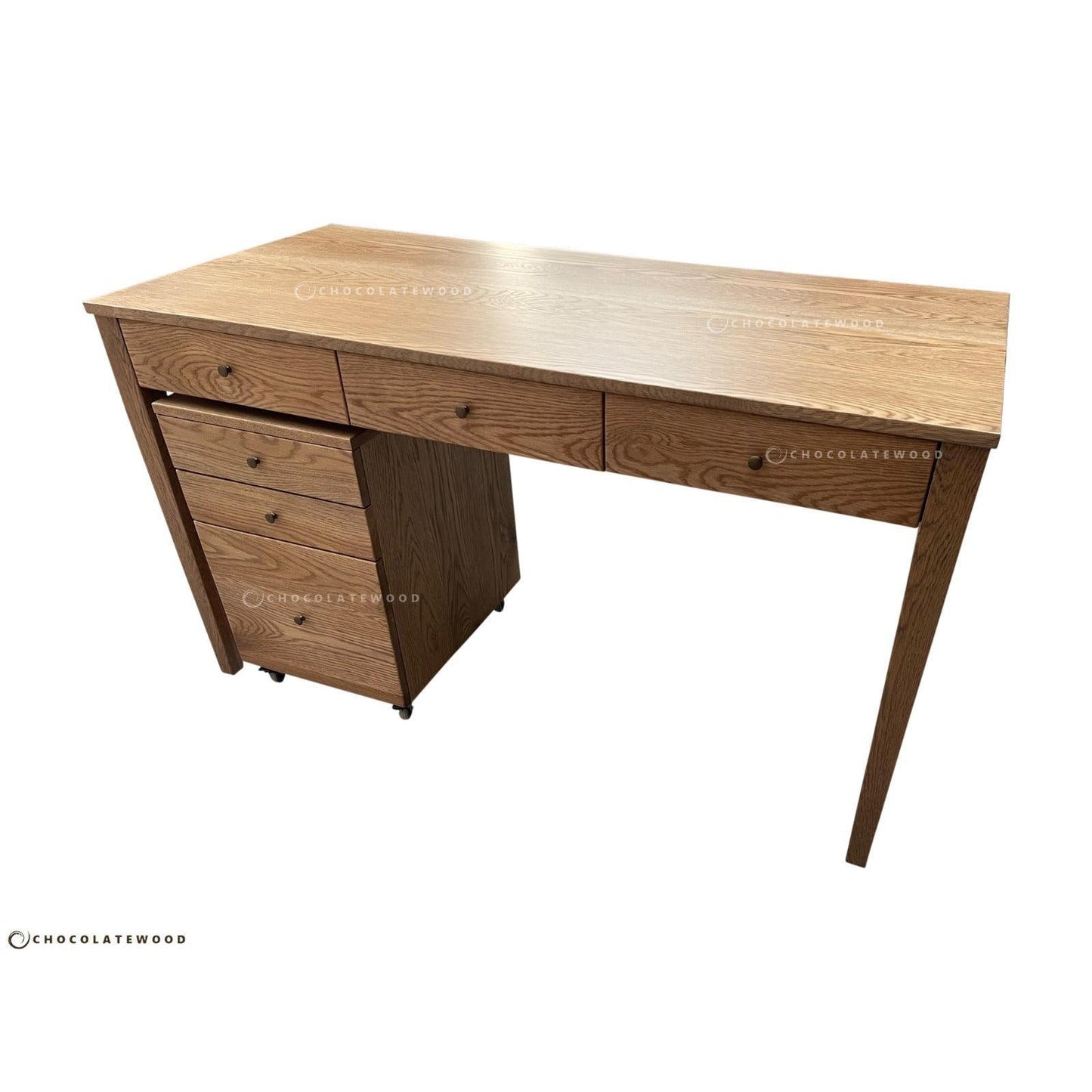 FLORENCE DESK & FILING CABINET IN SOLID AMERICAN OAK - MyChocolateWood