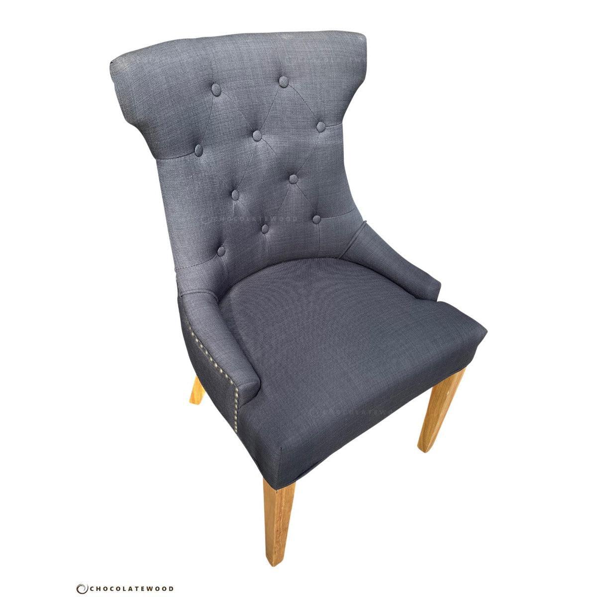 RIO SOLID OAK CHAIR IN CHARCOAL WITH OAK LEGS - MyChocolateWood