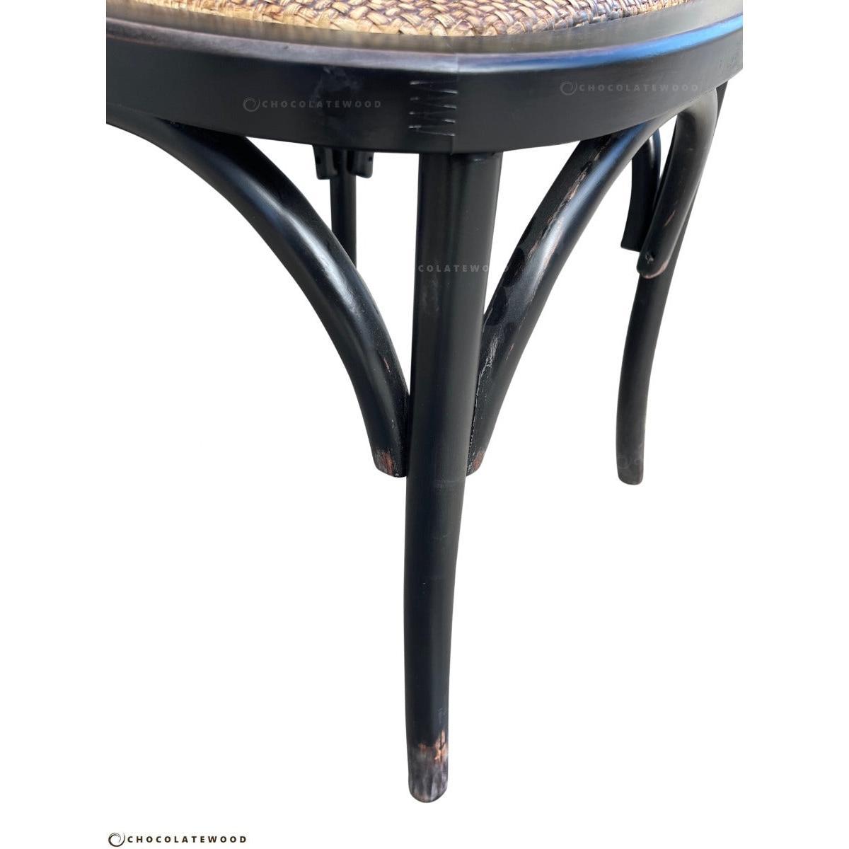 MELROSE DINING CHAIR IN SOLID OAK WITH A BLACK RUBBED BACK FINISH