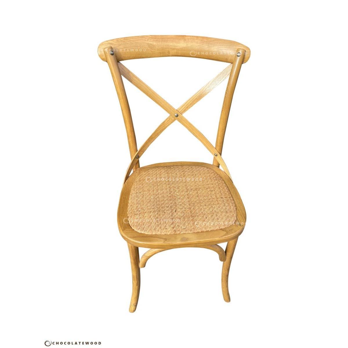 VALENTINA ROUND DINING TABLE 120CM- ALL NATURAL+ 5 MELROSE CROSS BACK CHAIRS IN NATURAL