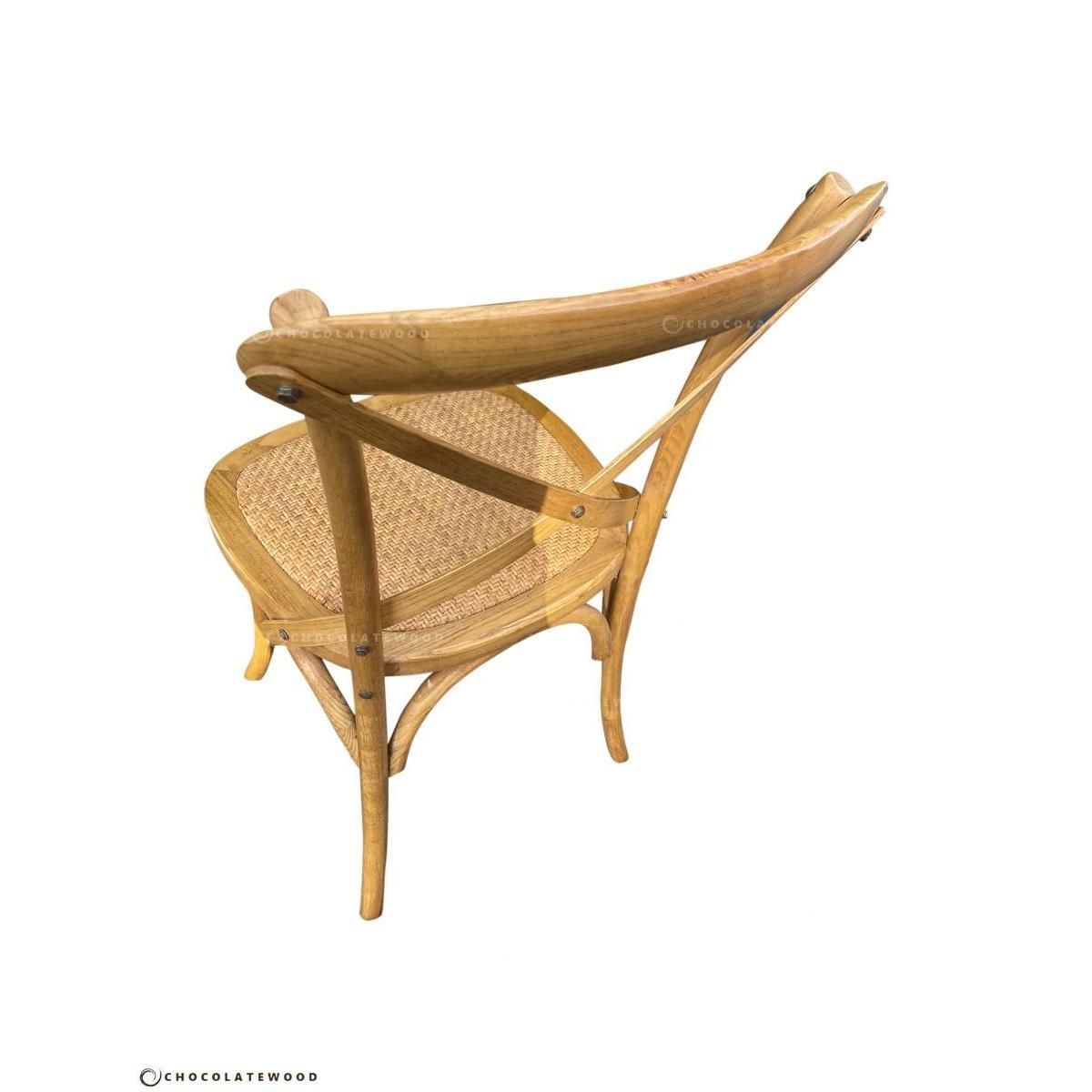 VALENTINA ROUND DINING TABLE 120CM- ALL NATURAL+ 5 MELROSE CROSS BACK CHAIRS IN NATURAL