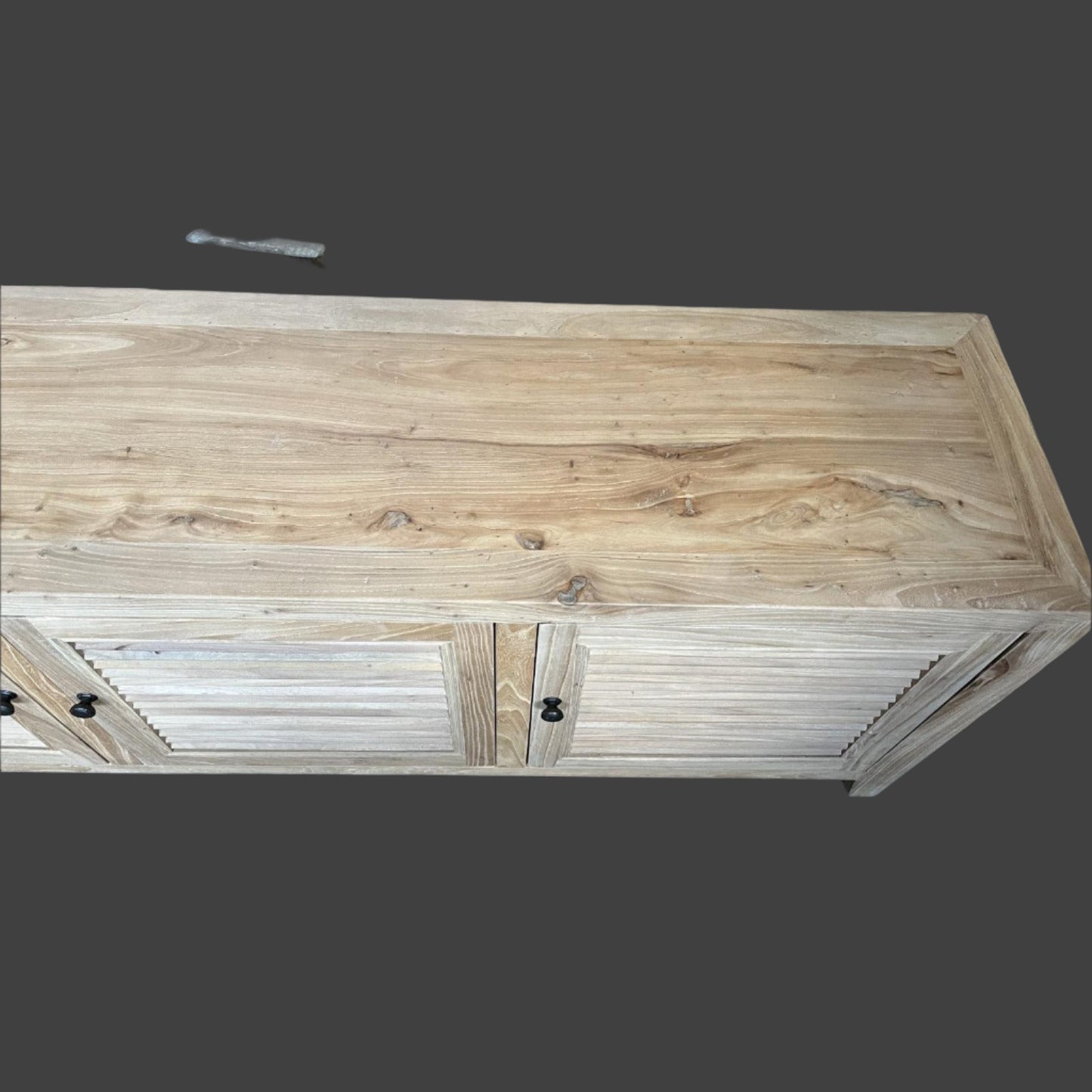 VILLA 3 DOORS LOUVRE STYLE TV/ENTERTAINMENT UNIT IN RECYCLED ELM 160CM - MyChocolateWood