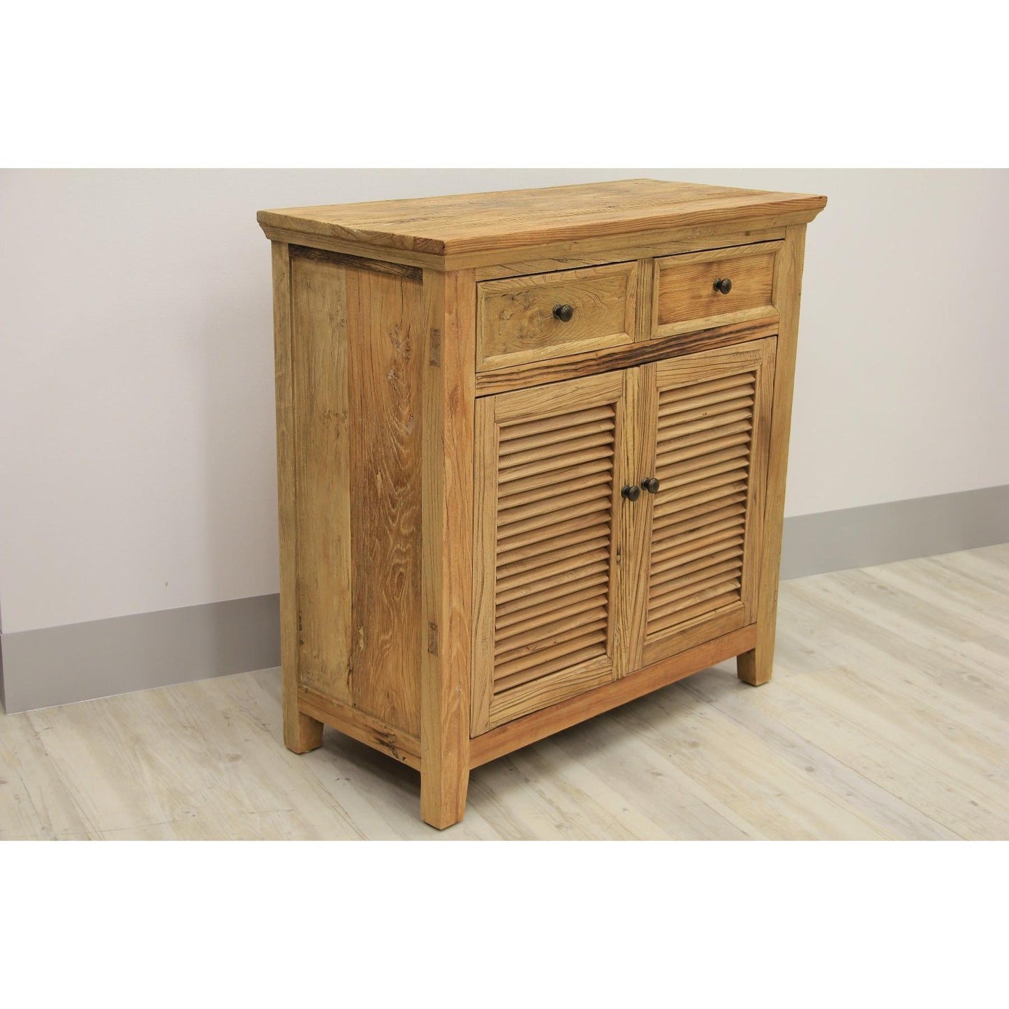 VILLA RUSTIC LOUVRE STYLE BUFFET/SIDEBOARD WITH 2 DOORS & 2 DRAWERS - MyChocolateWood