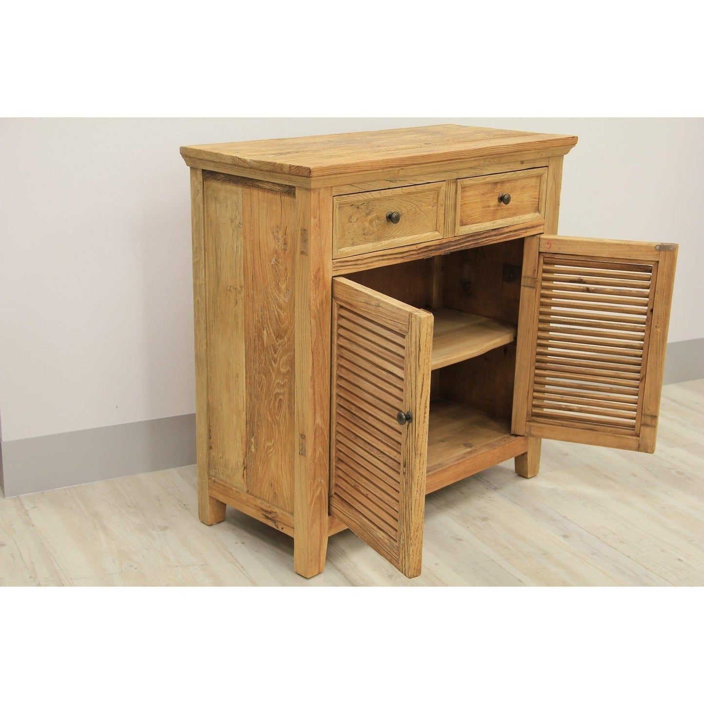 VILLA RUSTIC LOUVRE STYLE BUFFET/SIDEBOARD WITH 2 DOORS & 2 DRAWERS - MyChocolateWood