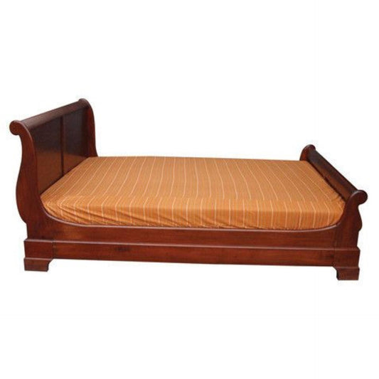 BRADY SLEIGH SOLID MAHOGANY TIMBER QUEEN BED IN MAHOGANY - MyChocolateWood