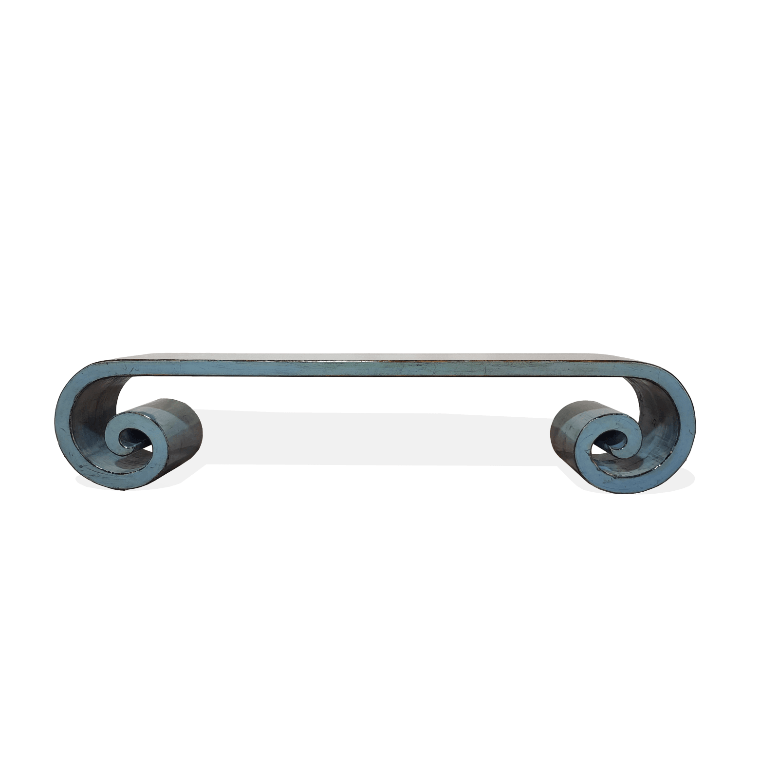 FELONG CHINESE STYLE BENCH CURVED LEGS IN OCEAN BLUE - MyChocolateWood