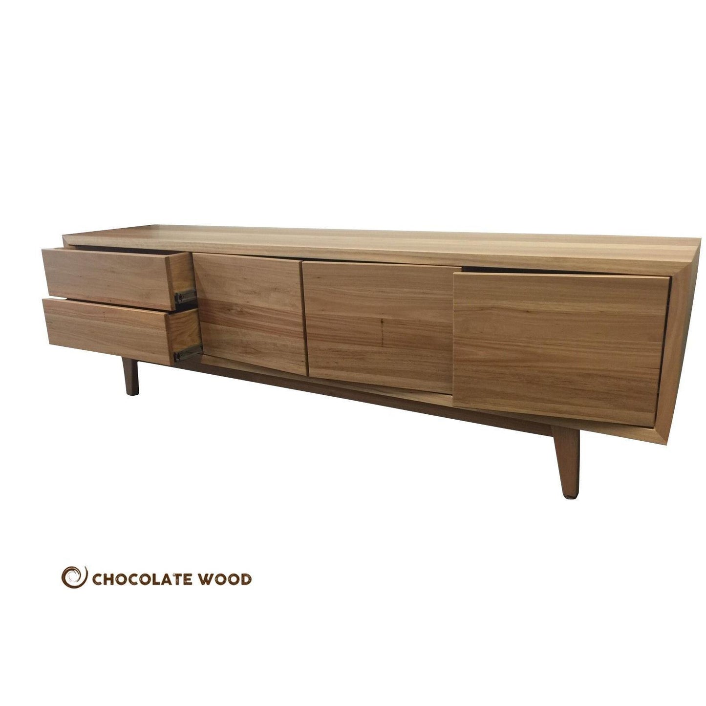 EMERALD 3 DOORS & 2 DRAWERS TV/ENTERTAINMENT UNIT IN SOLID BLACKBUTT - AUSTRALIAN CUSTOM MADE - MyChocolateWood
