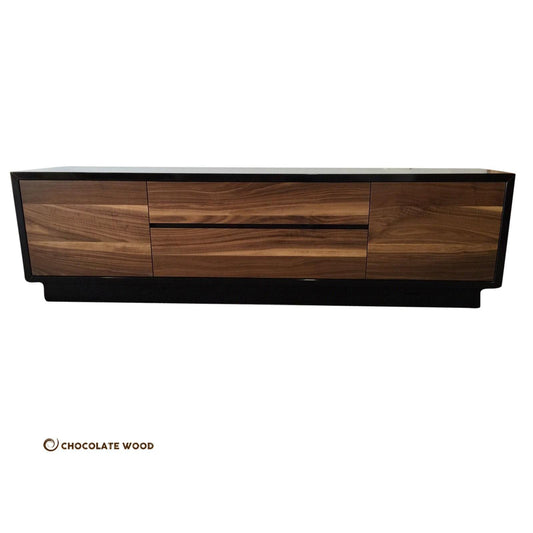 NAPLES AMERICAN WALNUT POLYURETHANE 2 DOOR 2 DRAWER TV/ENTERTAINMENT UNIT AUSTRALIAN MADE TO ORDER - MyChocolateWood