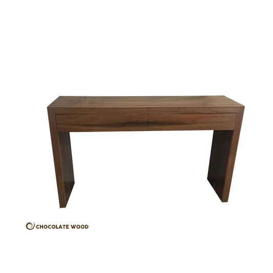 MANHATTAN 2-DRAWER SOLID BLACKWOOD CONSOLE TABLE/HALL CUSTOM MADE TO ORDER - MyChocolateWood