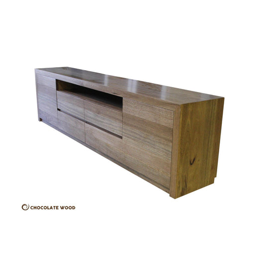 LUNA TASSIE OAK TV /ENTERTAINMENT UNIT WITH 2 DOORS & 4 DRAWERS - MyChocolateWood