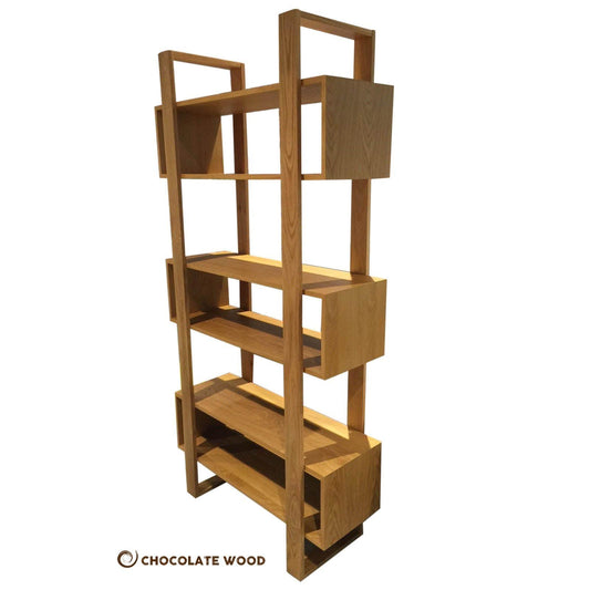 BLAKESFIELD SOLID AMERICAN OAK BOOKCASE/DISPLAY UNIT - AUSTRALIAN CUSTOM MADE - MyChocolateWood