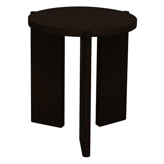 APOLLO WHITE CEDAR ROUND SIDE TABLE BLACK - MyChocolateWood