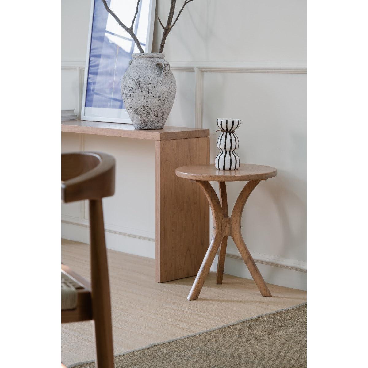 GATSBY WHITE CEDAR ROUND SIDE TABLE SET NATURAL - MyChocolateWood