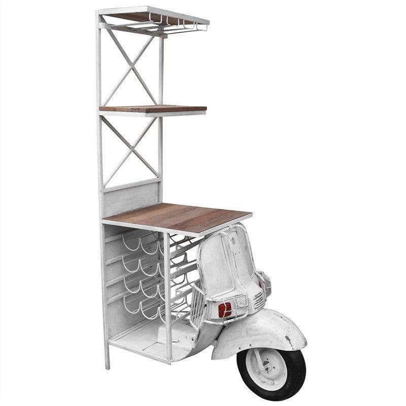 VESPA SCOOTER BAR / WINE RACK / DISPLAY CABINET / SHELF - ON BODY OF VESPA - MyChocolateWood