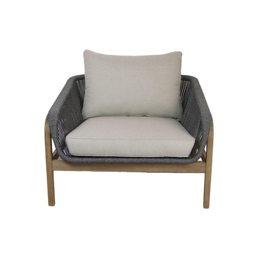 CARRERA ACACIA WOOD & ROPE SINGLE SEATER ARMCHAIR - MyChocolateWood