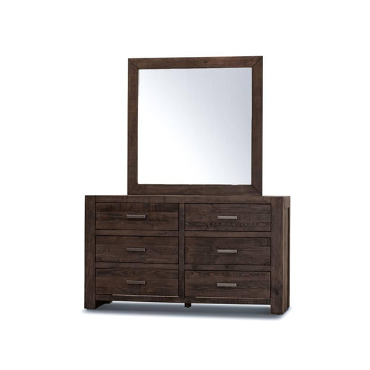 1 x ASHGAR DRESSER & MIRROR KIT IN GREY STONE - MyChocolateWood