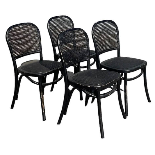4 X BERMUDA DINING CHAIRS IN DISTRESSED BLACK - MyChocolateWood