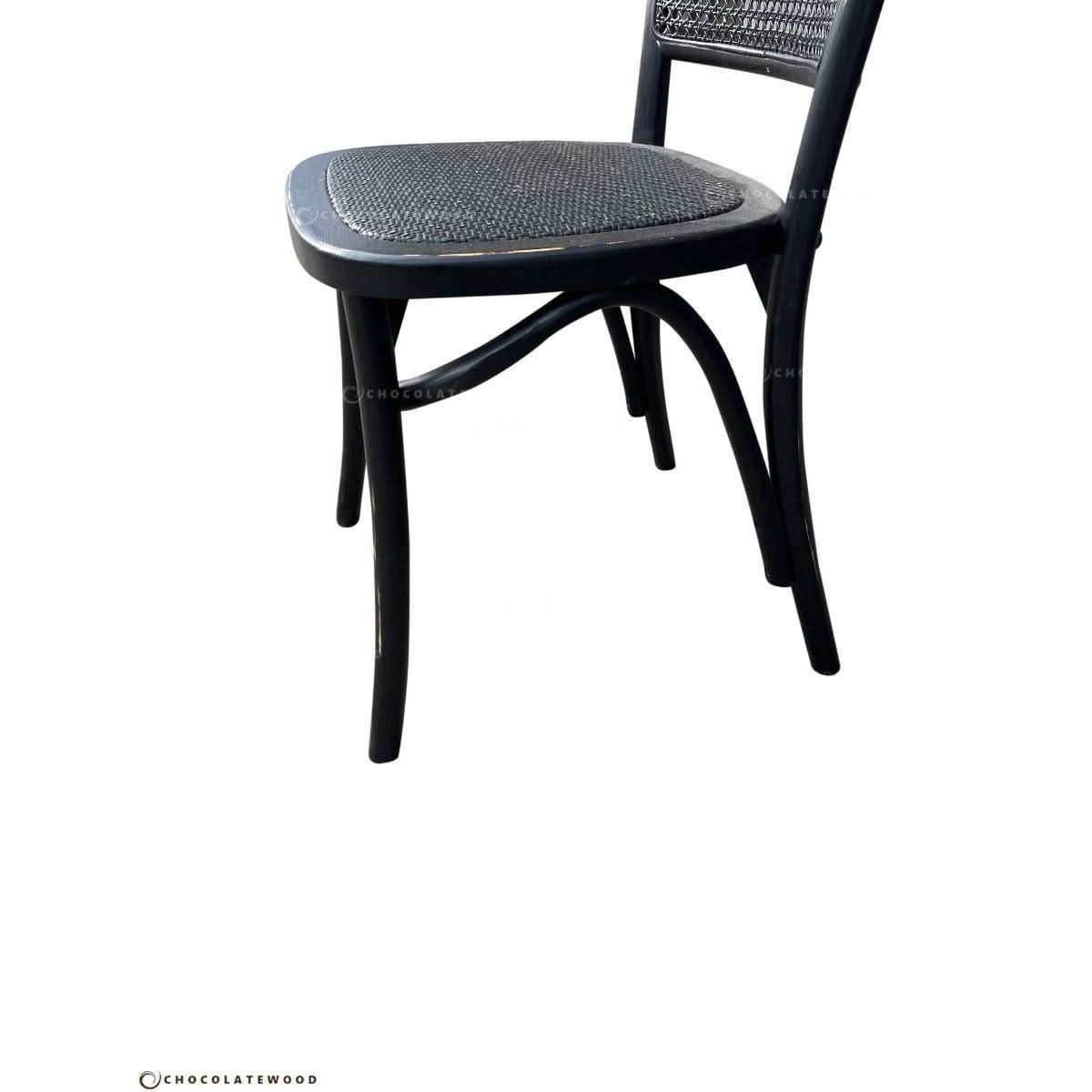 4 X BERMUDA DINING CHAIRS IN DISTRESSED BLACK - MyChocolateWood