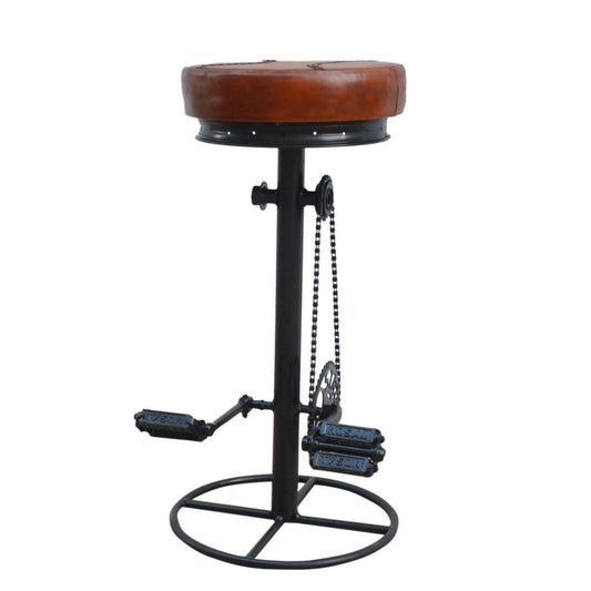 4 X INDUSTRIAL CAST IRON BICYCLE BAR STOOLS - MyChocolateWood