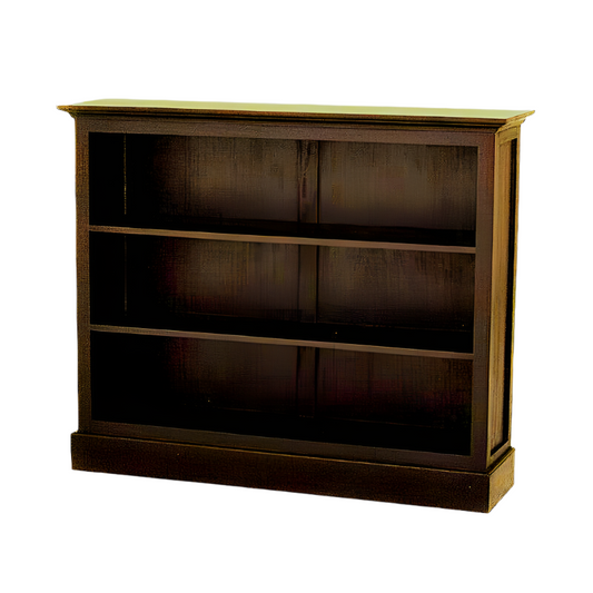 ADELAIDE SOLID MAHOGANY TIMBER WIDE BOOKCASE IN CHOCOLATE - MyChocolateWood