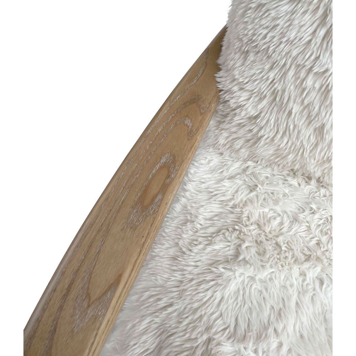 ALABAMA FUAX SHEEP SKIN/ASHWOOD ARMCHAIR /LOUNGE CHAIR IN WHITE - MyChocolateWood