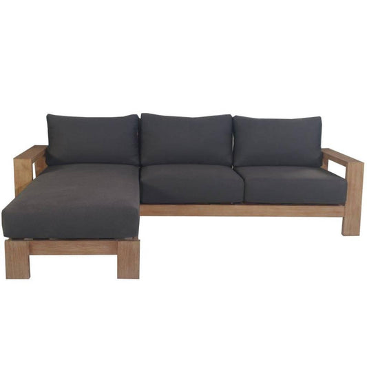 ALANYA HAMPTON OUTDOOR 3-SEATER REVERSIBLE CHAISE SOFA EUCALYPTUS/DARK CHARCOAL - MyChocolateWood