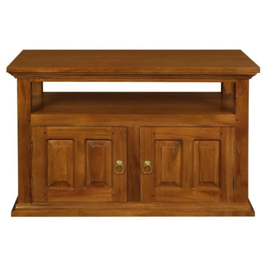 ALLENBY SOLID MAHOGANY TV UNIT 2 DOORS/SHELF - LIGHT PECAN - MyChocolateWood