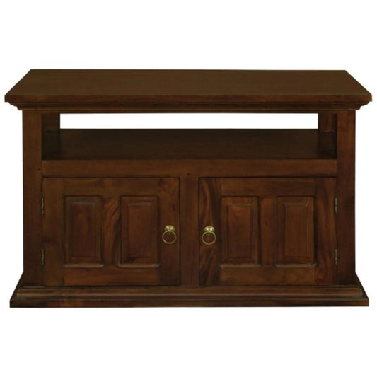 ALLENBY SOLID MAHOGANY TV UNIT 2 DOORS/SHELF - MAHOGANY - MyChocolateWood
