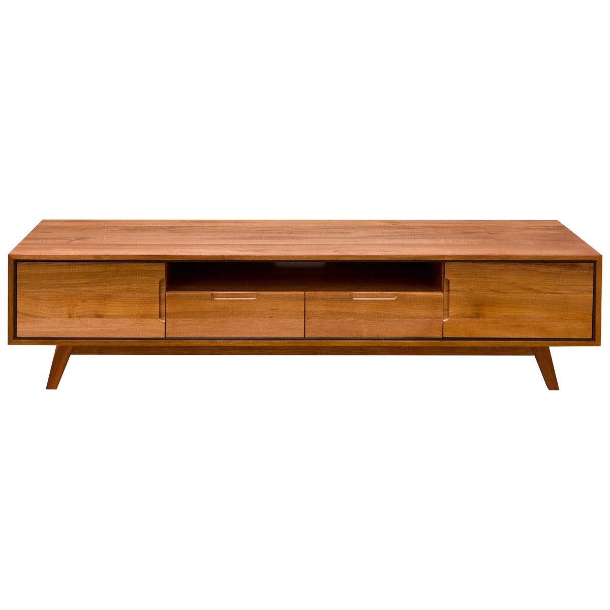 ALMA TASMANIAN BLACKWOOD TV UNIT 2 DOORS & 2 DRAWERS 200CM - MyChocolateWood
