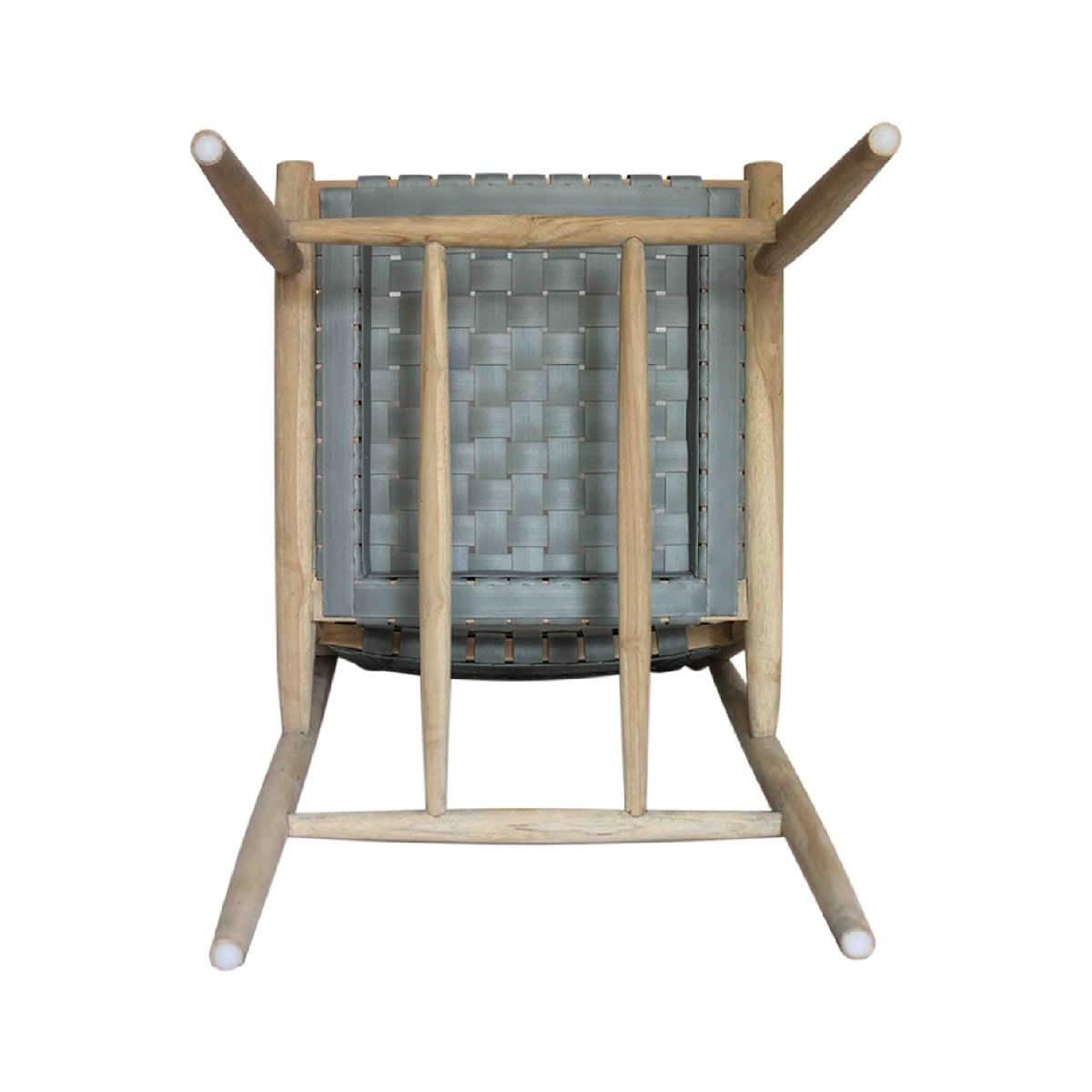 AMARA OUTDOOR RECLAIMED AGED TEAK WOOD/SYNTHETIC RATTAN DINING CHAIR GREY WEAVE - MyChocolateWood
