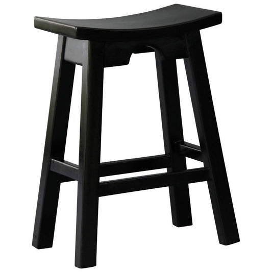 AMELIA SOLID MAHOGANY KITCHEN BAR STOOL BLACK - MyChocolateWood