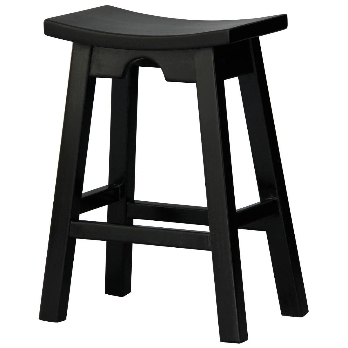 AMELIA SOLID MAHOGANY KITCHEN BAR STOOL BLACK - MyChocolateWood