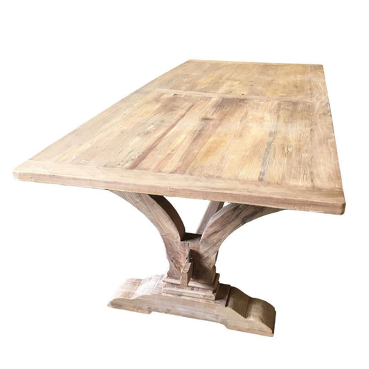 ANAIS FRENCH PROVINCIAL DINING TABLE RECYCLED TIMBER HARDWOOD 240CM RUSTIC - MyChocolateWood