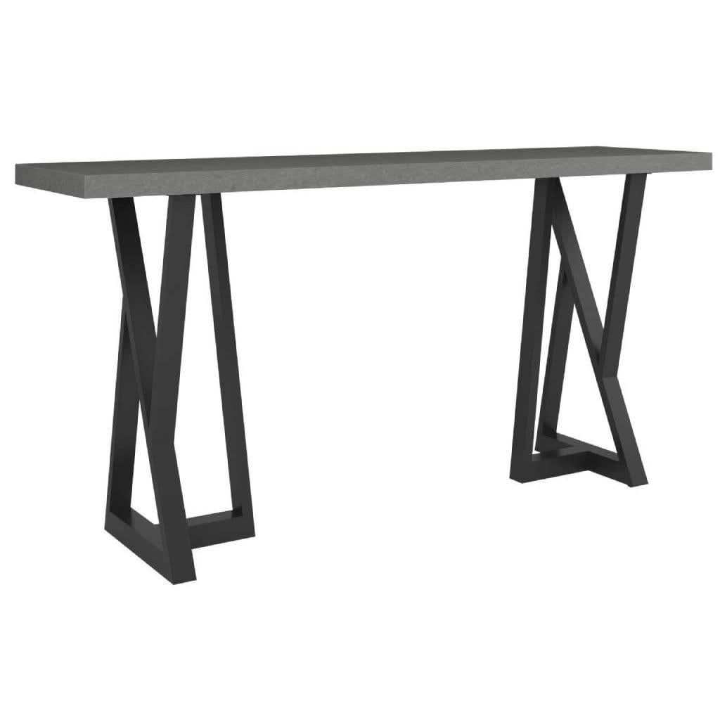 ANTHEA 2-TONE CONCRETE & ACACIA CONSOLE TABLE/HALL TABLE - MyChocolateWood